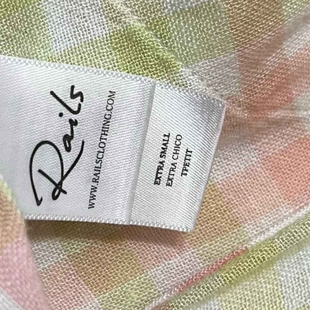 Rails Charli Lemon Raspberry Linen Blend Plaid Bl… - image 8